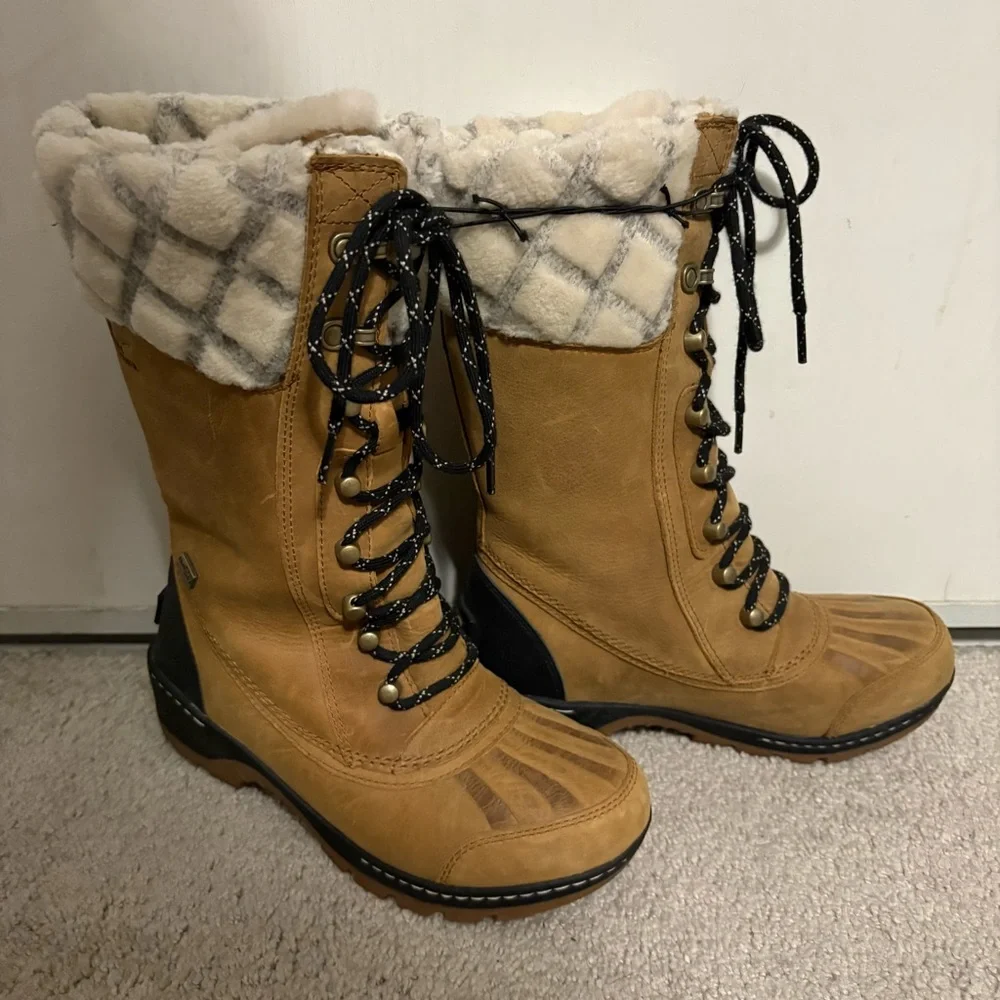 Sorel Women's Whistler Tall Waterproof Winter Boots 6.5 Brown Lined Lace Up